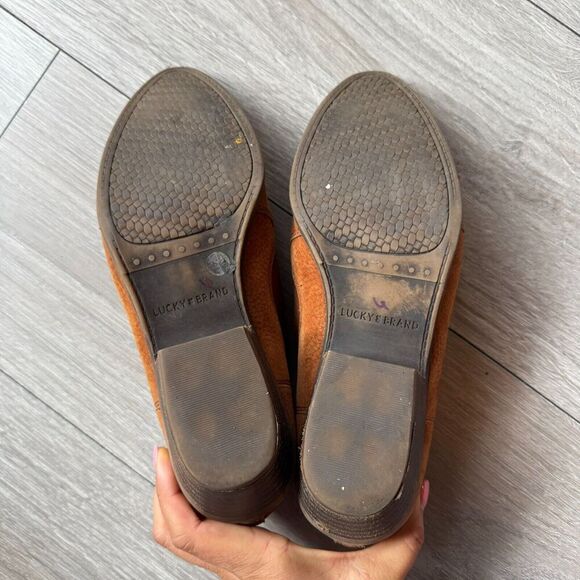 Lucky Brand Joelle Leather Shooties 8.5 M Western Booties Womens Cognac Cowgirl - Picture 8 of 10